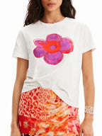 Flower Graphic Round Neck T-shirt