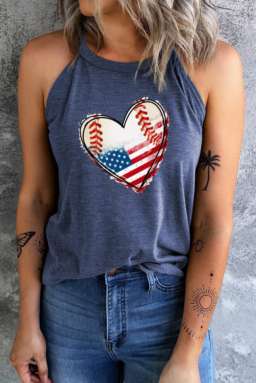 US Flag Heart Graphic Tank (3)