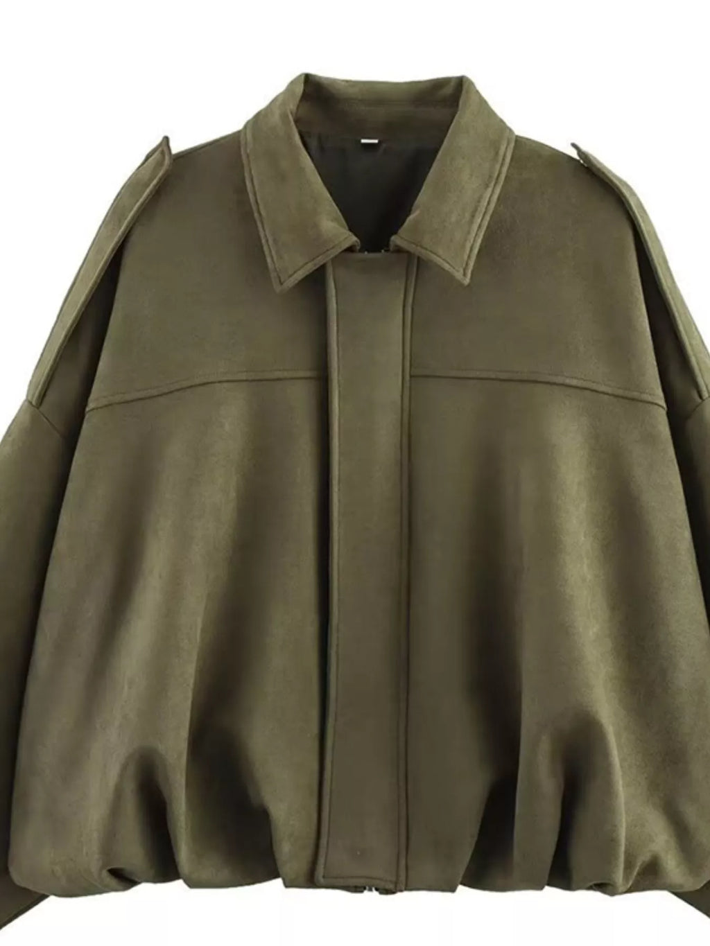 Collared Neck Dropped Shoulder Jacket (12)