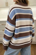 Striped Dropped Shoulder Sweater (2)