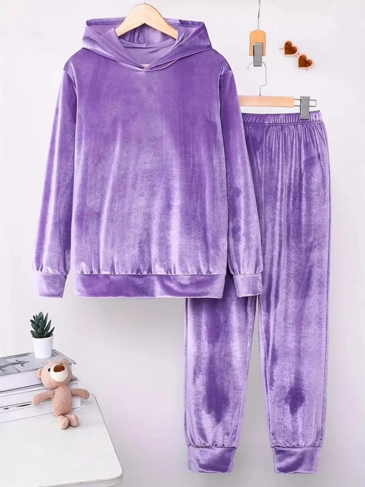 Full Size Velvet Hoodie Pants Set Plus (11)