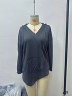 Drawstring Waffle Knit Hoodie (11)