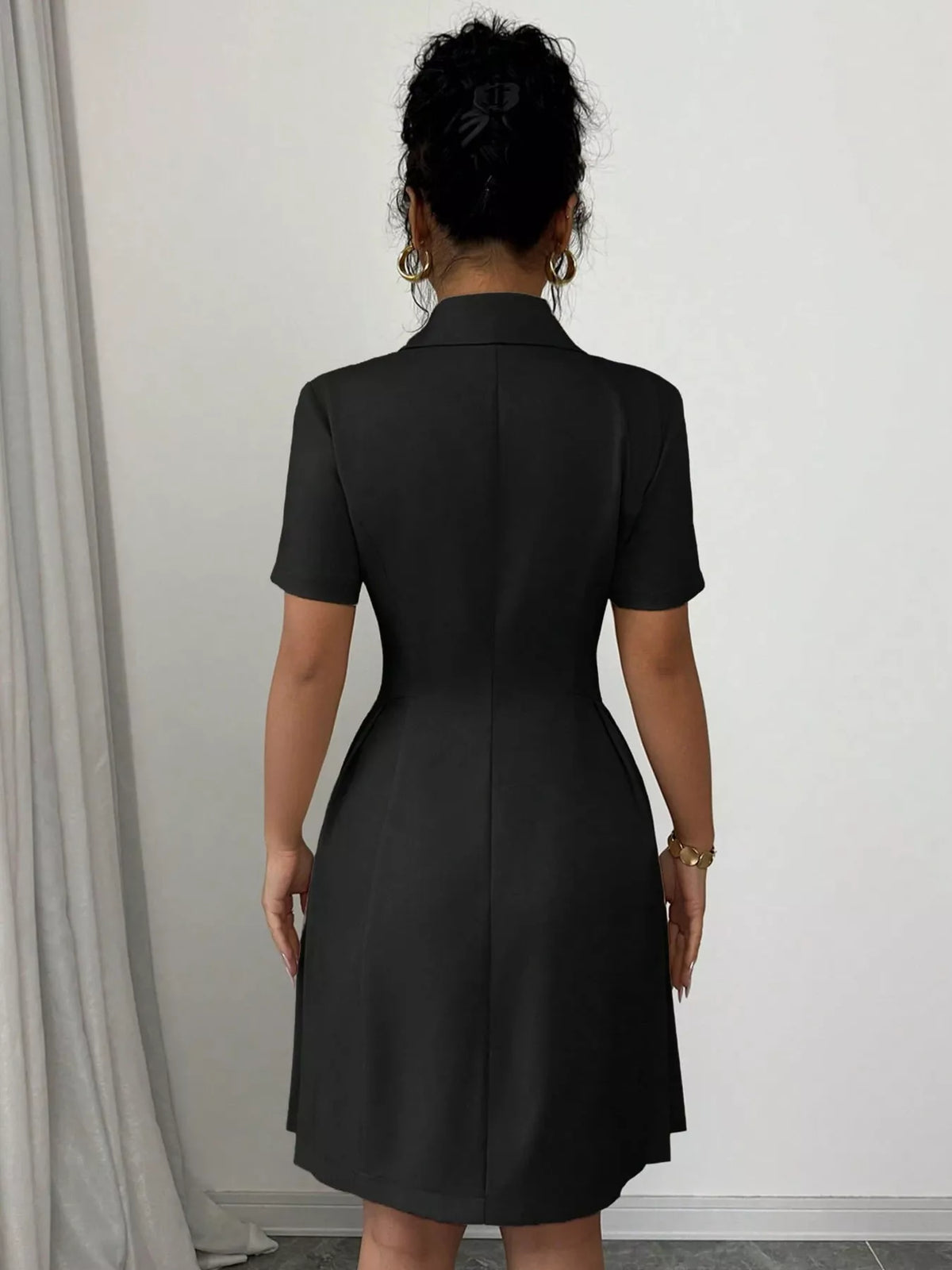 Double-breasted Pleated Blazer Dress (10)