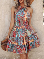 Paisley Print Halter Neck Mini Dress (2)