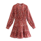 Printed Long Sleeve High Waist Dress photo 5