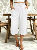 High-waisted Drawstring Capris