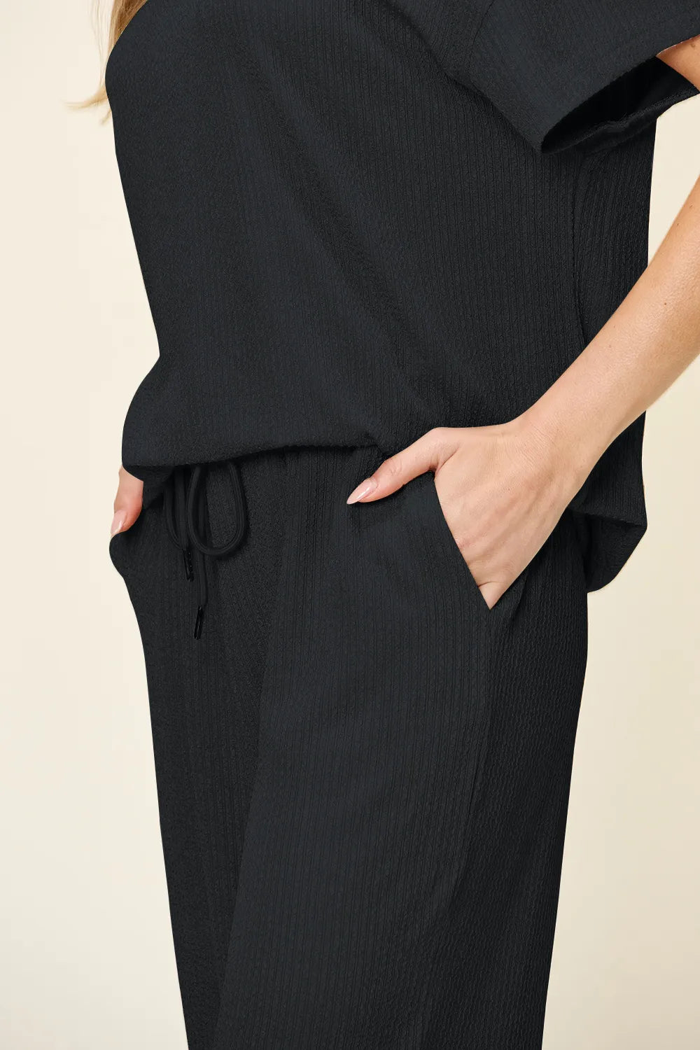 Round Neck Short Sleeve Wide Leg Pants (21)