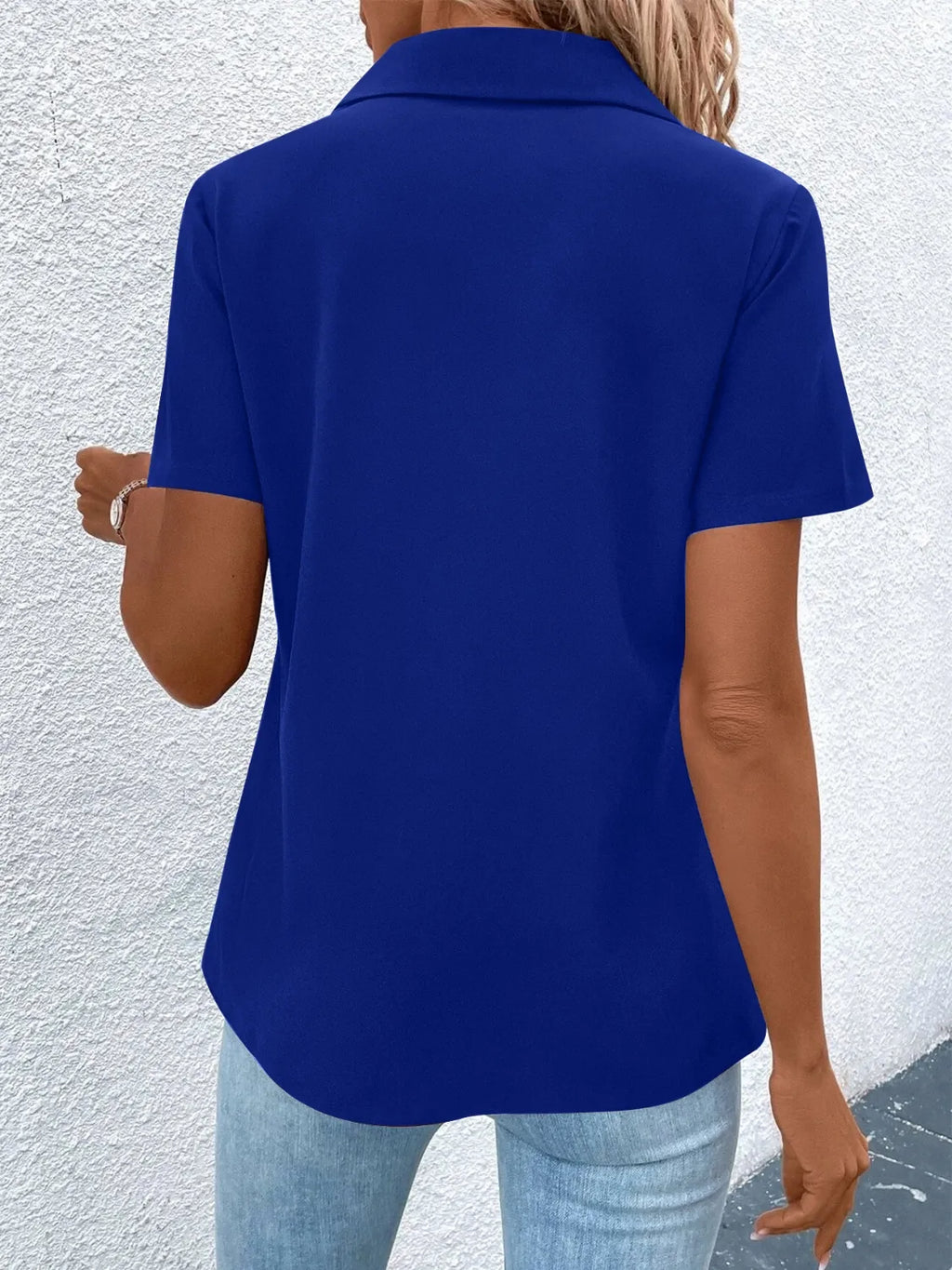 Zip Collar Short Sleeve Top (11)