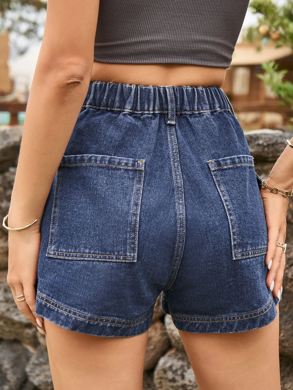 High Waist Denim Shorts Pockets (20)