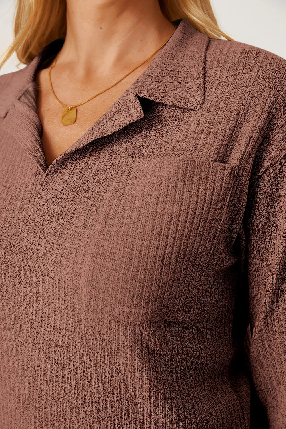 Collared Neck Dropped Shoulder T-shirt (15)