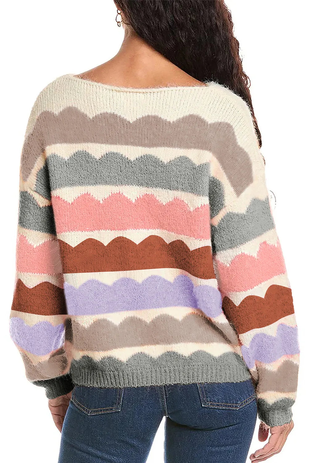 Boat Neck Long Sleeve Sweater (13)