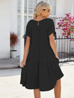 Tiered Round Neck Summer Dress (7)