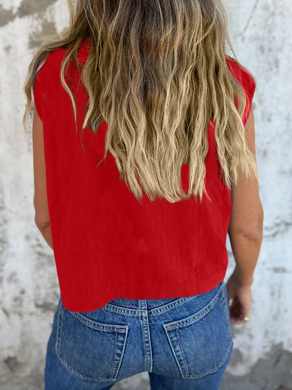 Button-down Cap Sleeve Shirt (8)