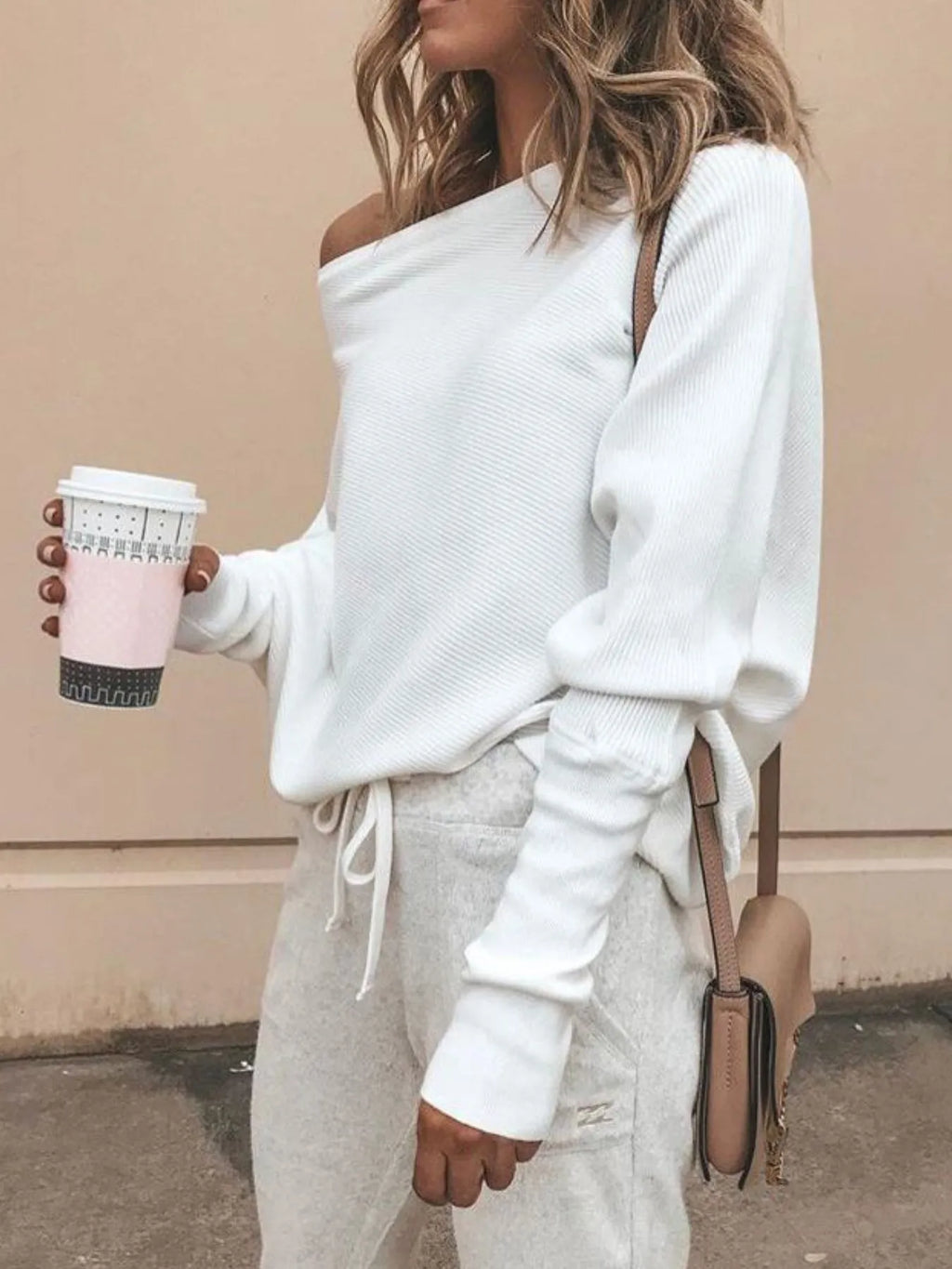 Single Shoulder Ribbed Knit Top (4)
