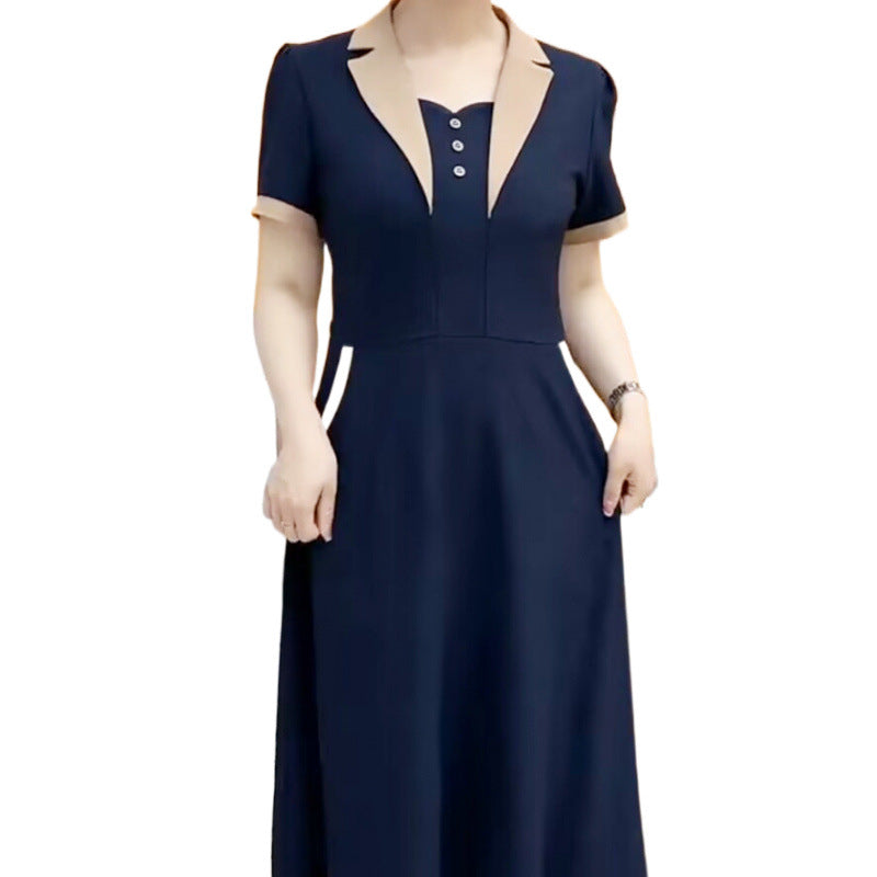 Plus Size Short Sleeve Mid-length Dress photo 2