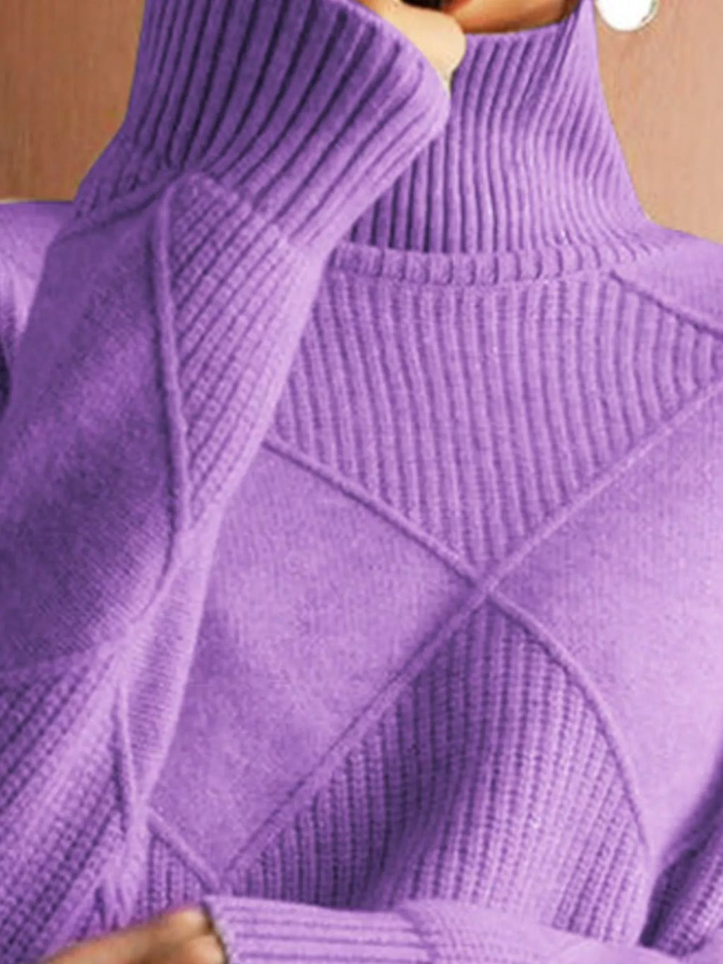 Argyle Pattern Turtleneck Sweater (14)