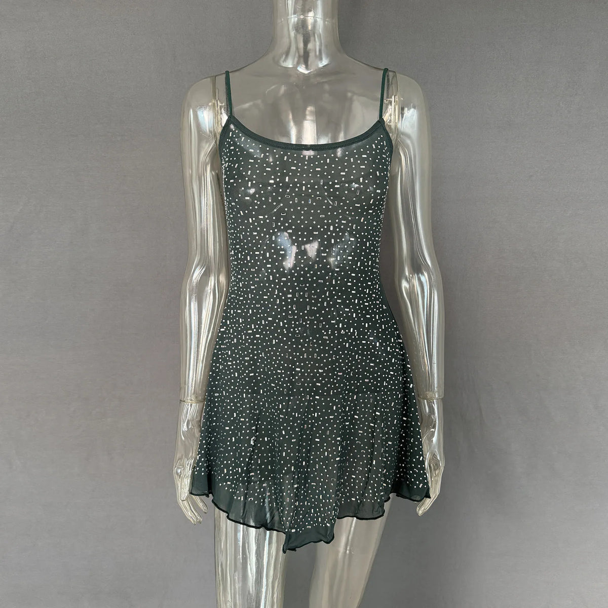 Rhinestone Decor Mini Cami Dress (32)