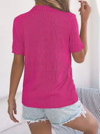 Cable Knit Button Down Short Sleeve Cardigan (14)