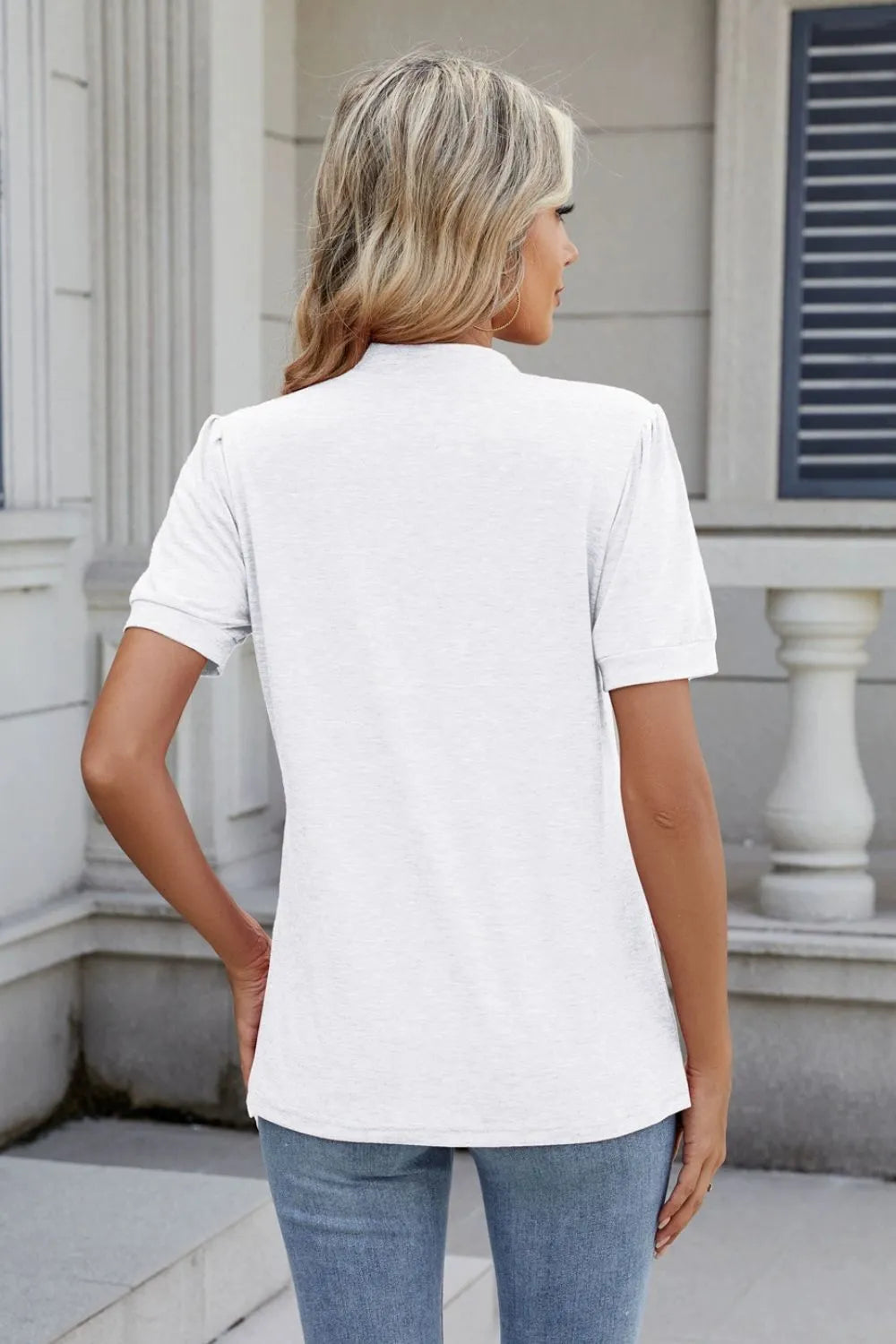 Notched Short Sleeve Top (15)