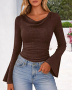 Ribbed Bell Sleeve T-shirt (2)