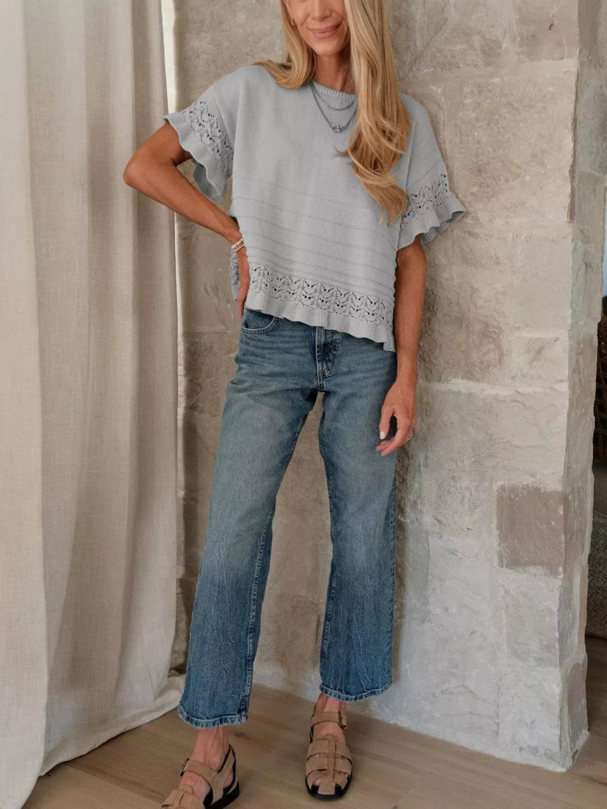 Lace Trimmed Knit Top (19)