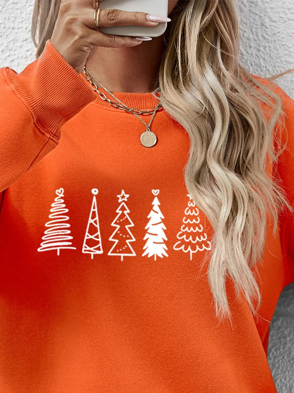 Christmas Tree Graphic Drop Shoulder Sweatshirt (2)