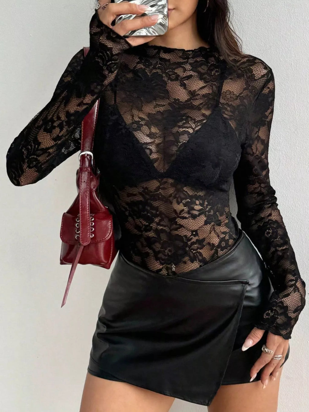 Elegant Floral Lace Long Sleeve Top (5)