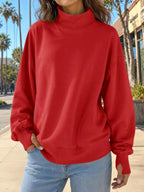 Mock Neck Oversized Sweatshirt