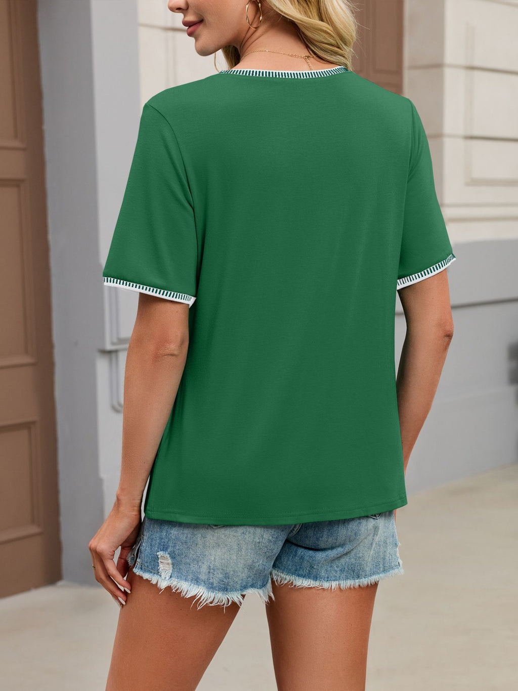 Contrast Trim Short Sleeve T-shirt (5)