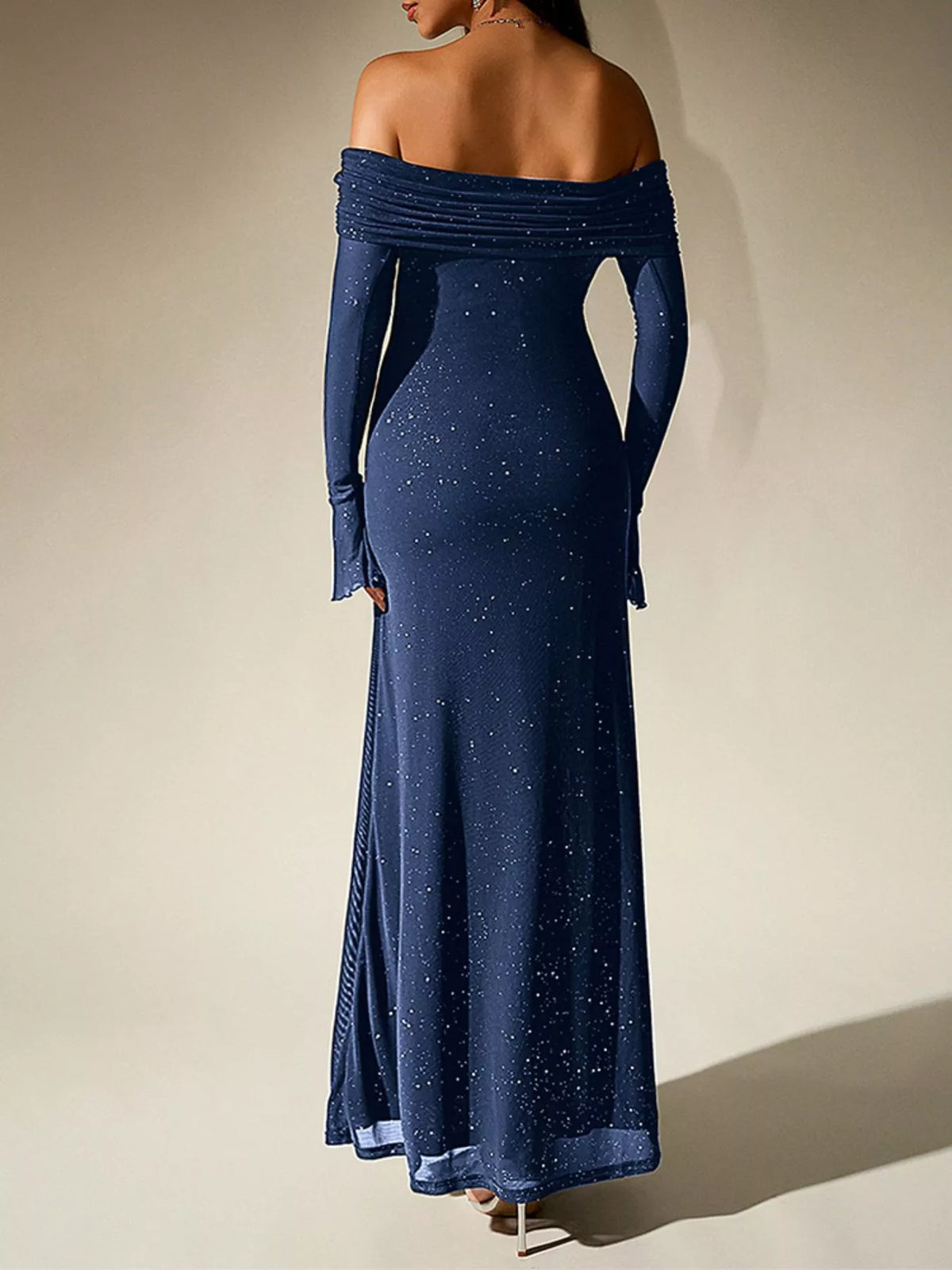Glitter Off-shoulder Maxi Dress (13)