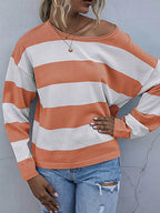 Striped Casual Long Sleeve Knit Top (15)