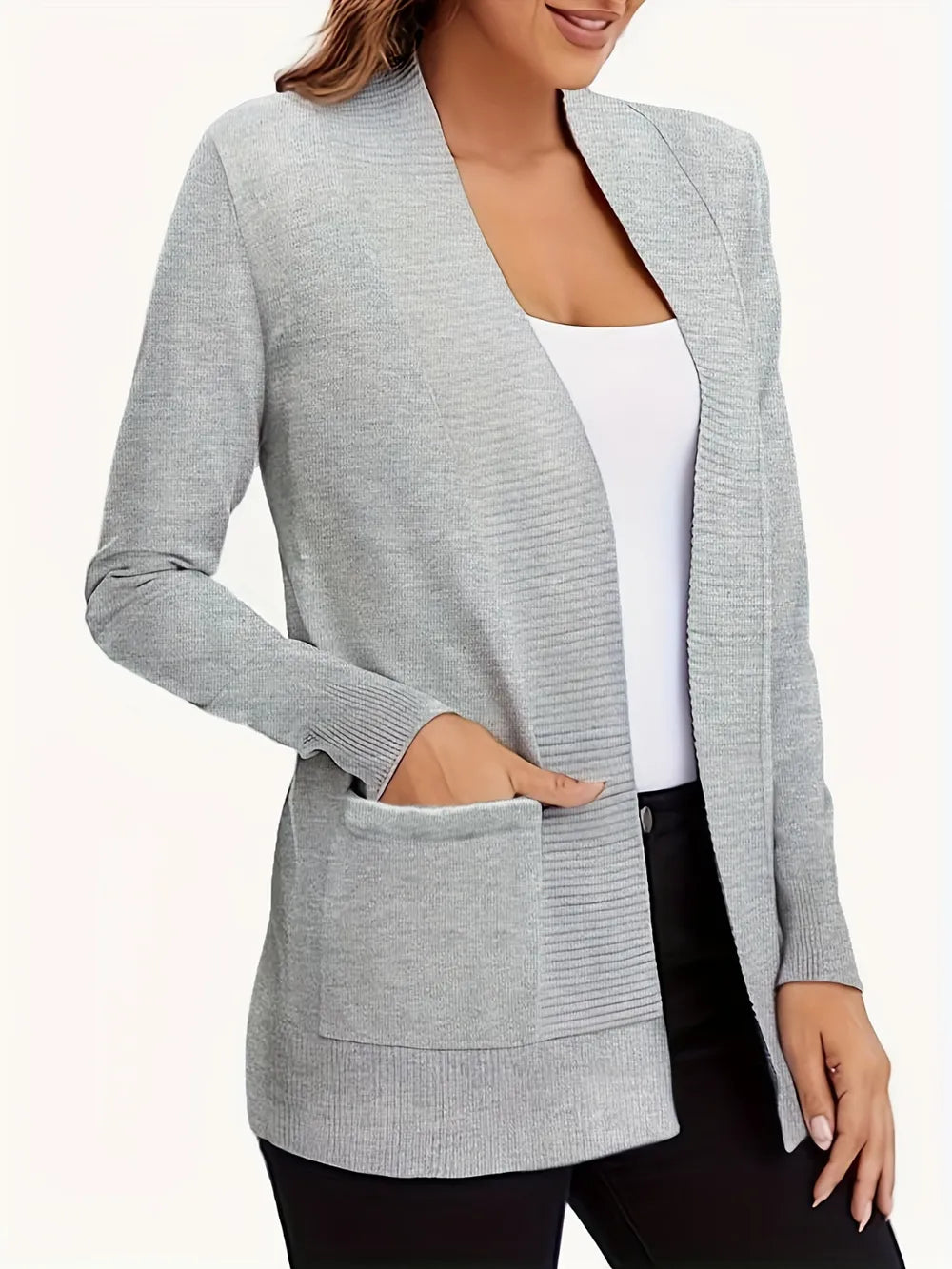 Open Front Long Sleeve Sweater Cardigan (23)