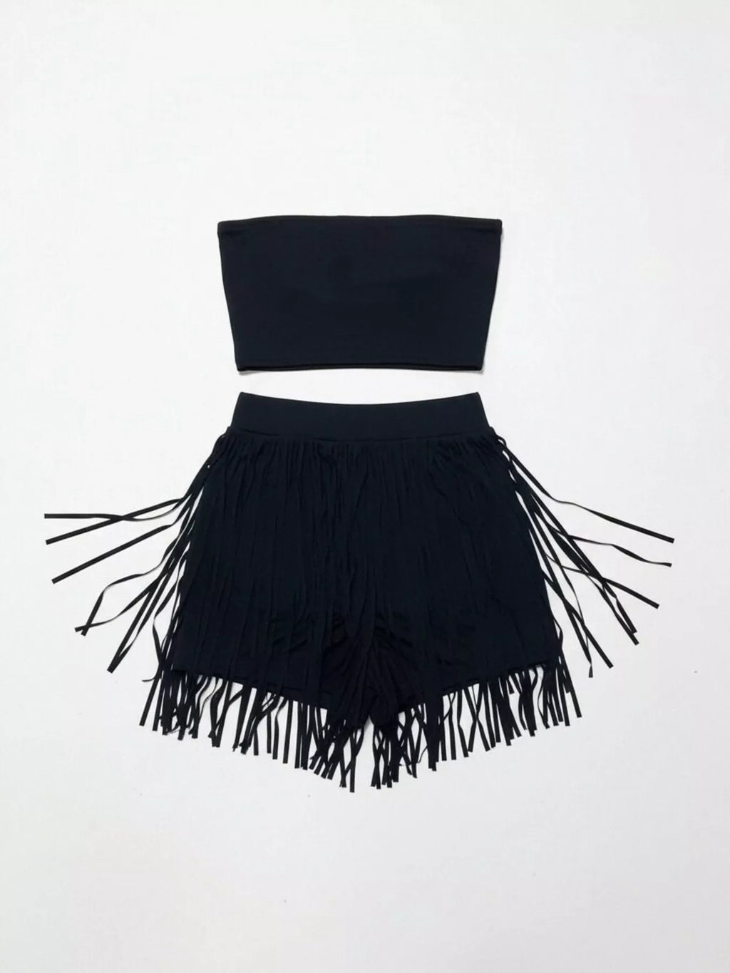 Tube Top Fringe Shorts Set (5)