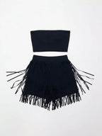 Tube Top Fringe Shorts Set (5)