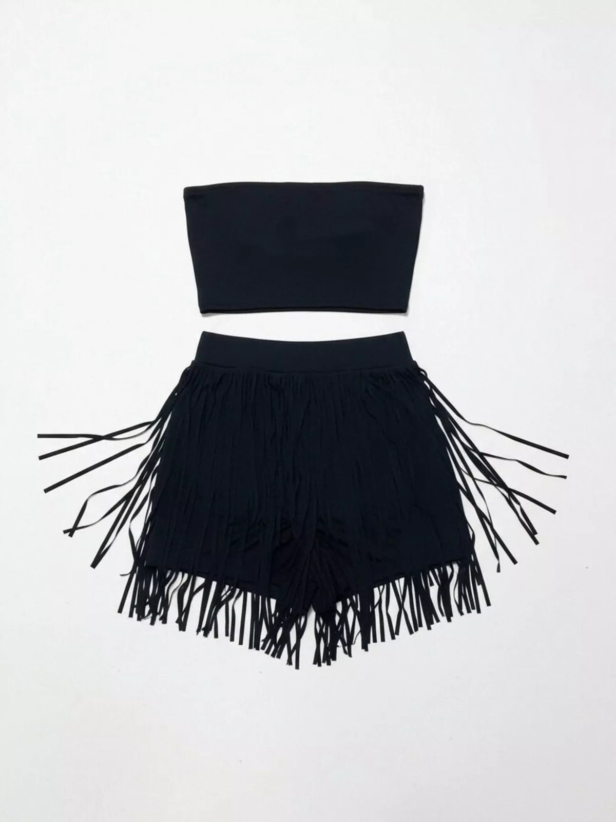 Tube Top Fringe Shorts Set (5)