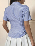 Gingham Short Sleeve Button-up Shirt (9)