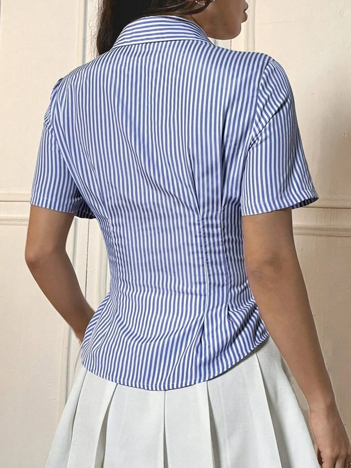 Gingham Short Sleeve Button-up Shirt (9)