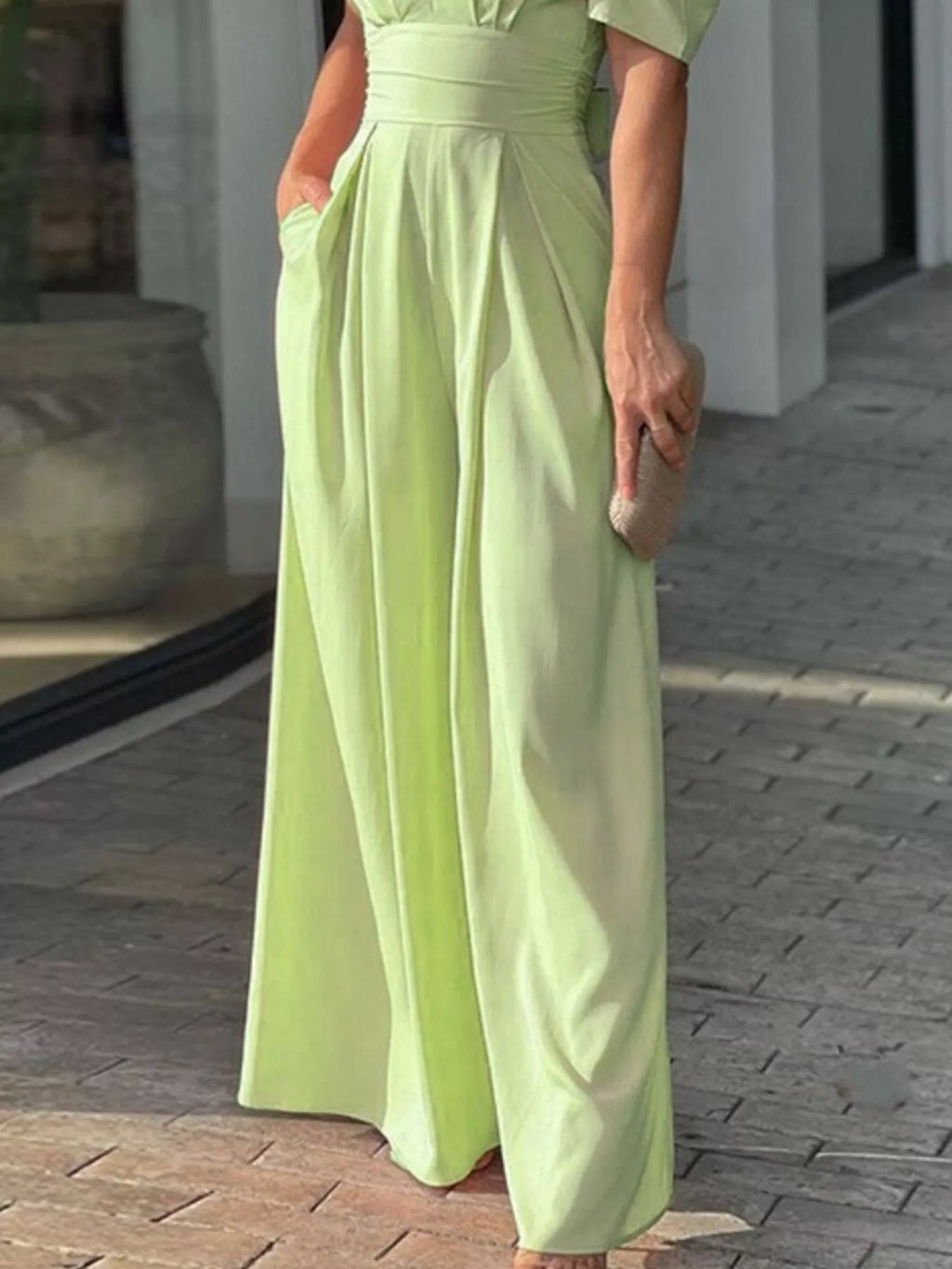 Puff Sleeve Wide Leg Jumpsuit (3)