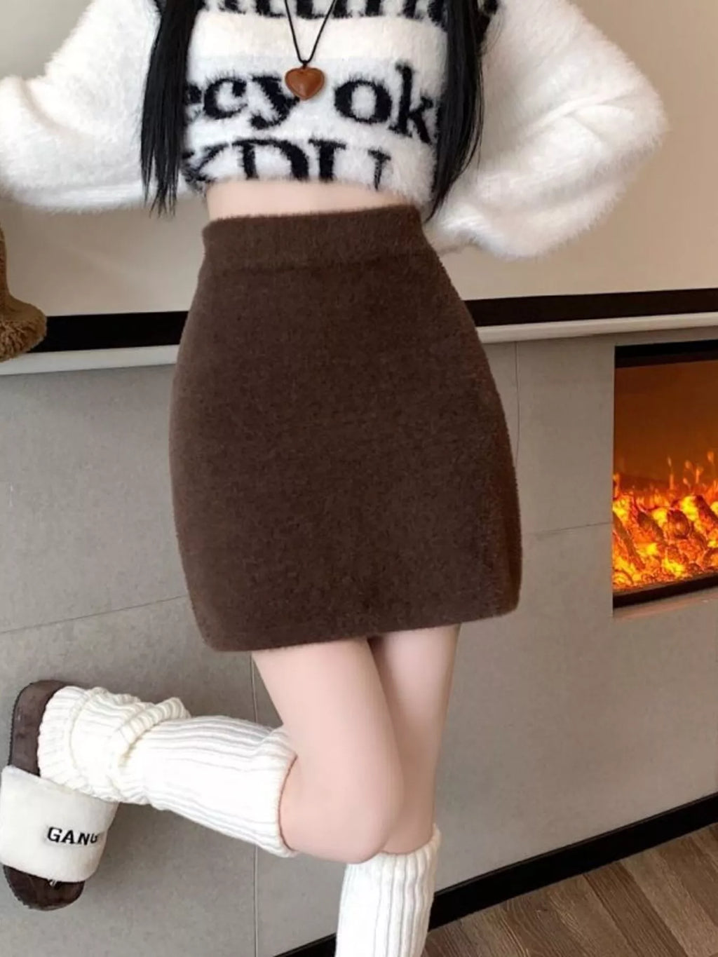 Plush Knit Mini Skirt (2)