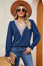 V-neck Long Sleeve T-shirt (7)