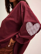 Heart Patch Long Sleeve Sweatshirt (3)