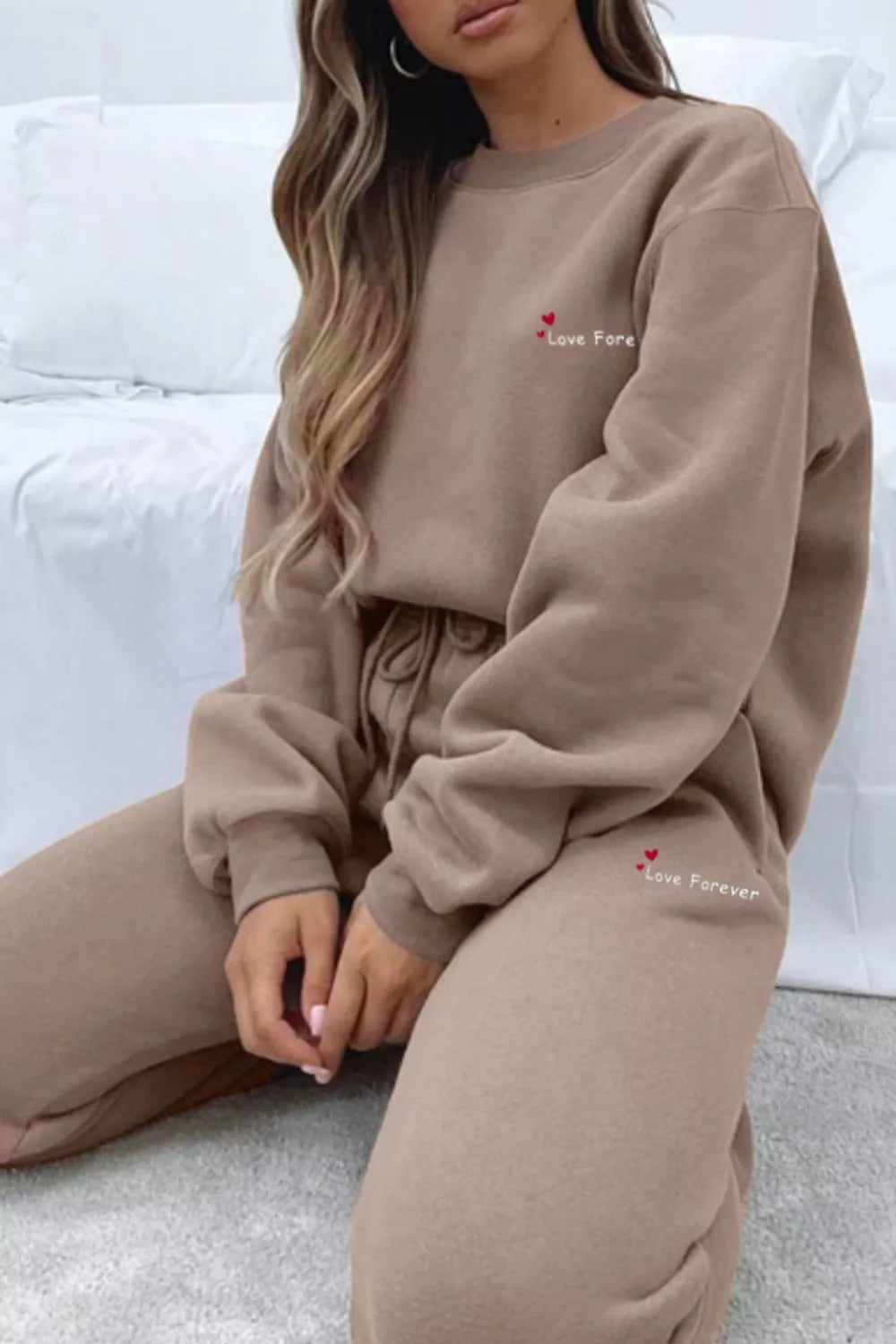 Round Neck Sweatshirt Joggers Set (18)