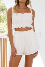 Ruffled Square Neck Cami Shorts Set (29)
