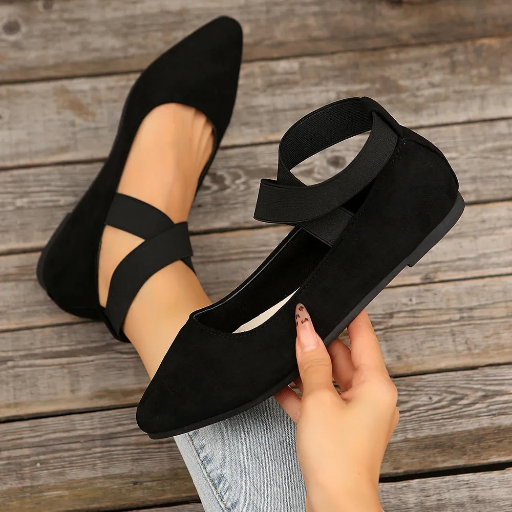 Crisscross Point Toe Flat Slip-ons (2)
