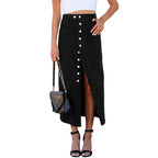 Button Irregular Slit Midi Dress photo 3