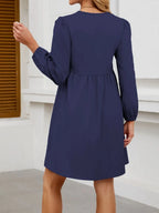 Tie Front Long Sleeve Mini Dress (9)