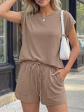 Casual Solid Color T-shirt Shorts Set