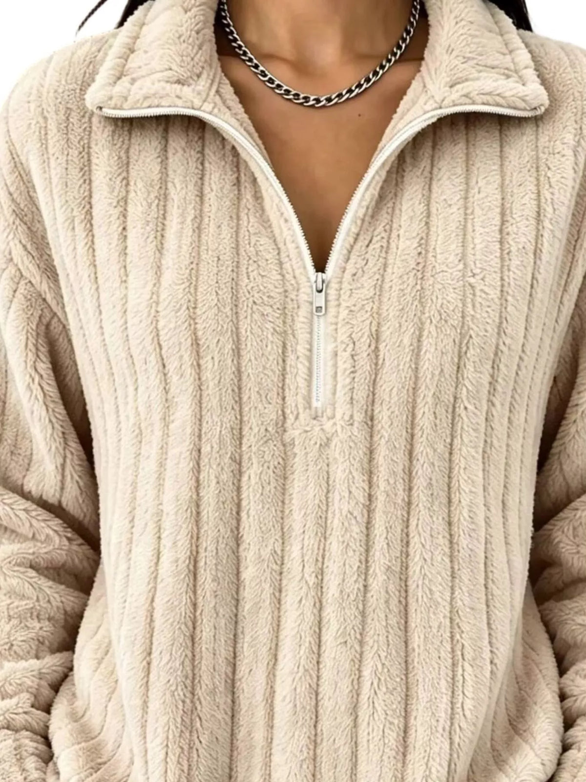 Quarter-zip Dropped Shoulder Sweatshirt (6)