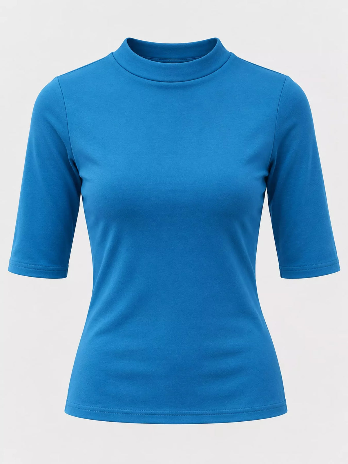 Full Size Mock Neck Half Sleeve T-shirt Plus (17)