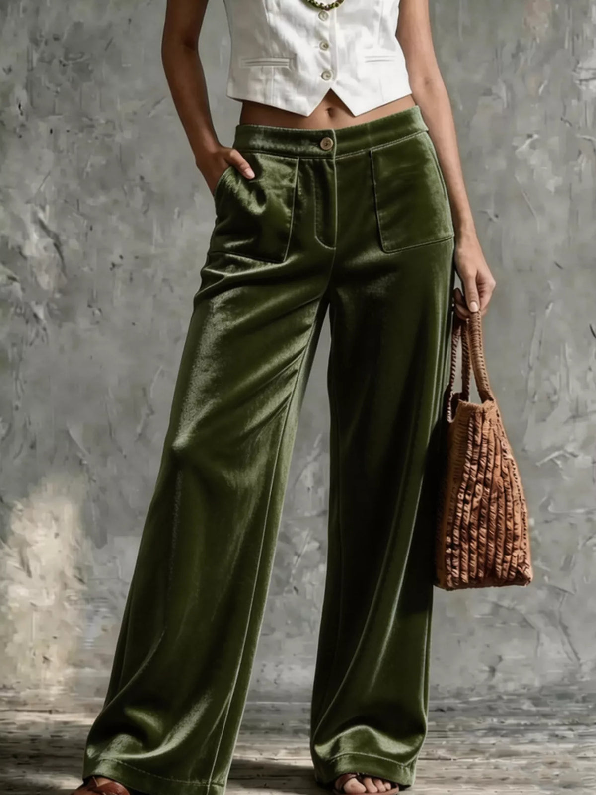 Full Size Velvet Wide-leg Pants Plus (3)